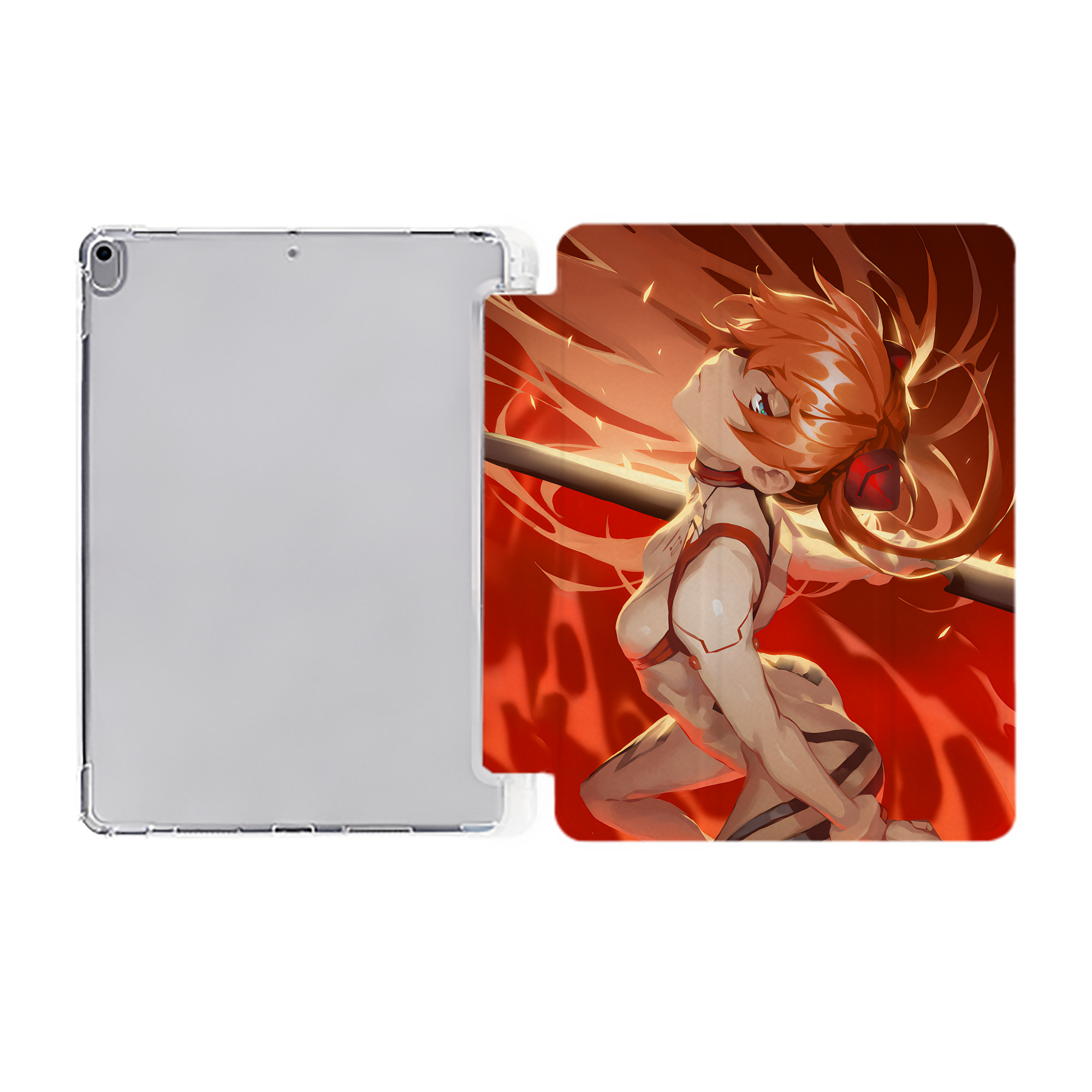 （画像用） EVA 新世紀エヴァンゲリオン IPad ケース ペン収納付き 三つ折りスタンド PUレザー×シリコン 対応機種9.5/10.5/10.9インチ